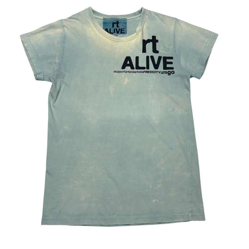 Free City Art Alive Artists Wanted T Shirt Women's XS Faded Grunge Retro
